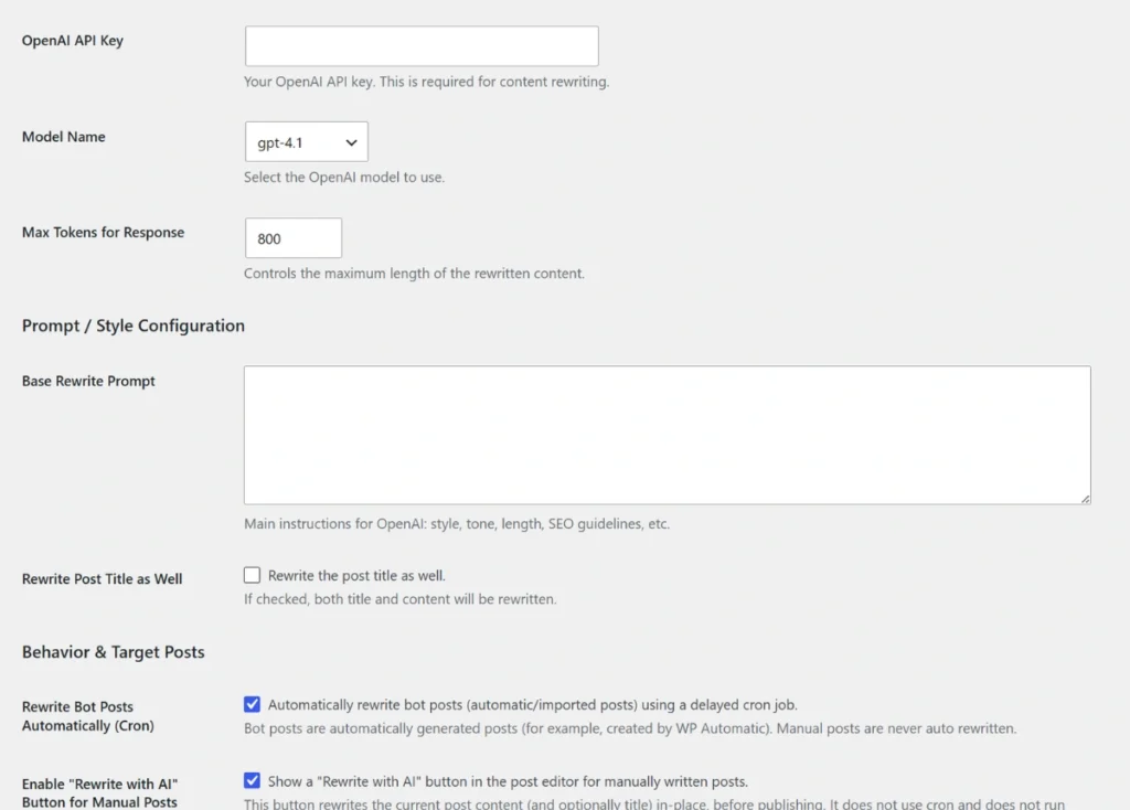 AI Rewriter WordPress Plugin