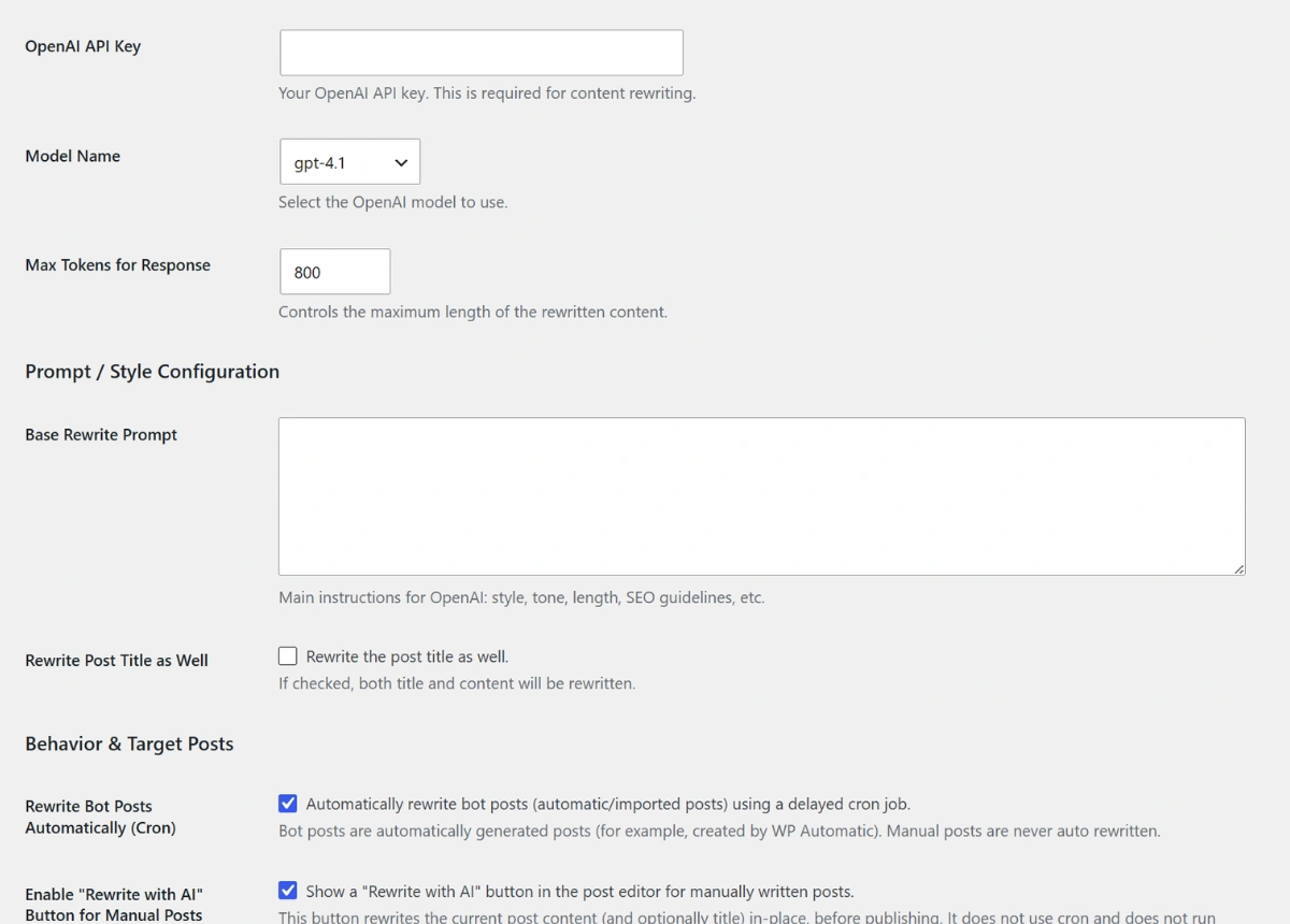 AI Rewriter WordPress Plugin