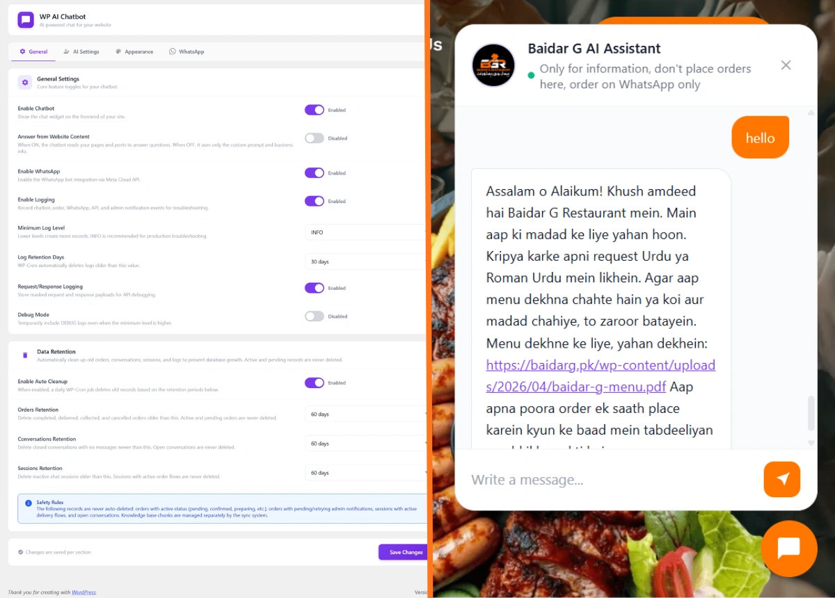 AI Chat & Ordering Agent